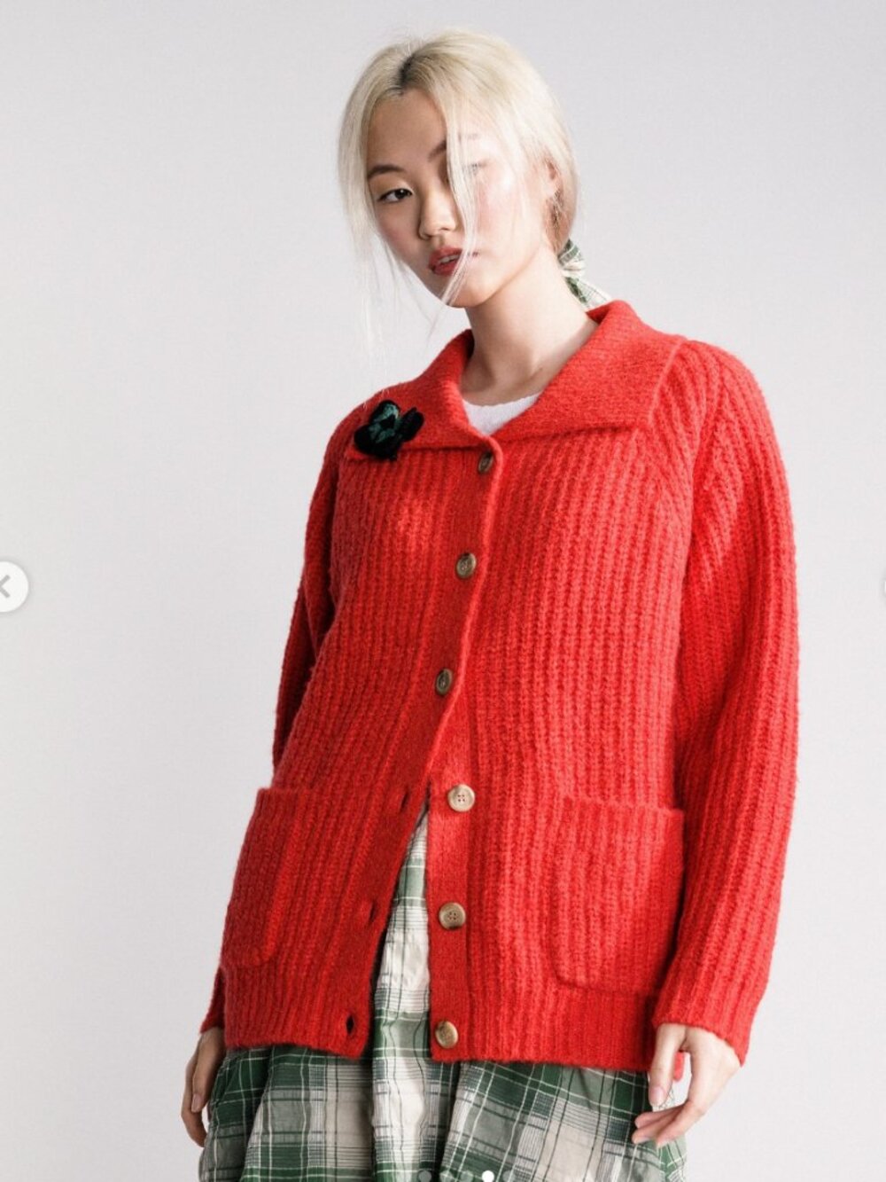 Hansel From Basel Red Women's Cardigan Sweater